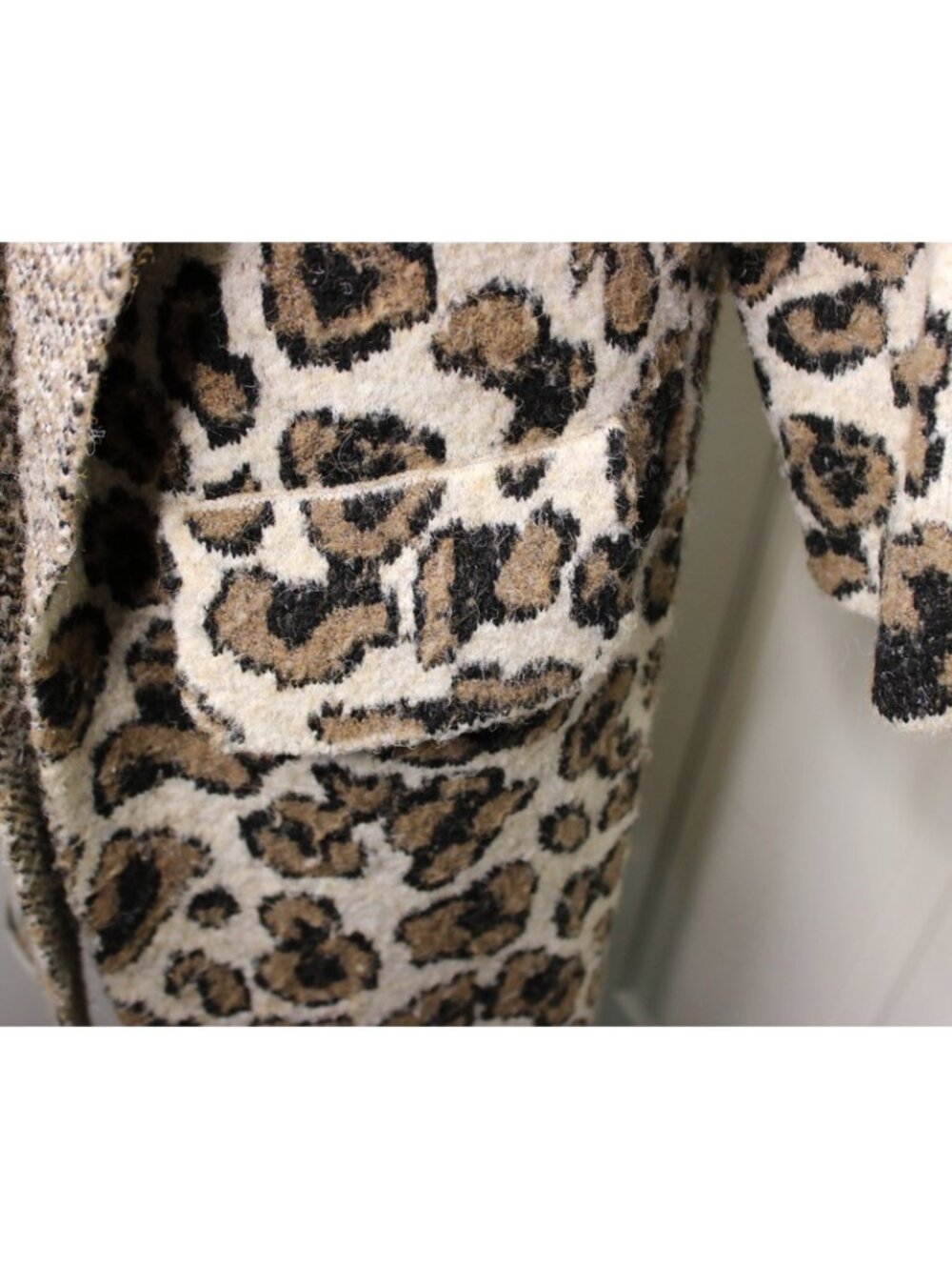 Love Token Leopard Cheetah Print Long Coatigan Cardigan Mob Wife Animal Print - Picture 8 of 9